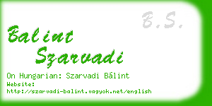 balint szarvadi business card